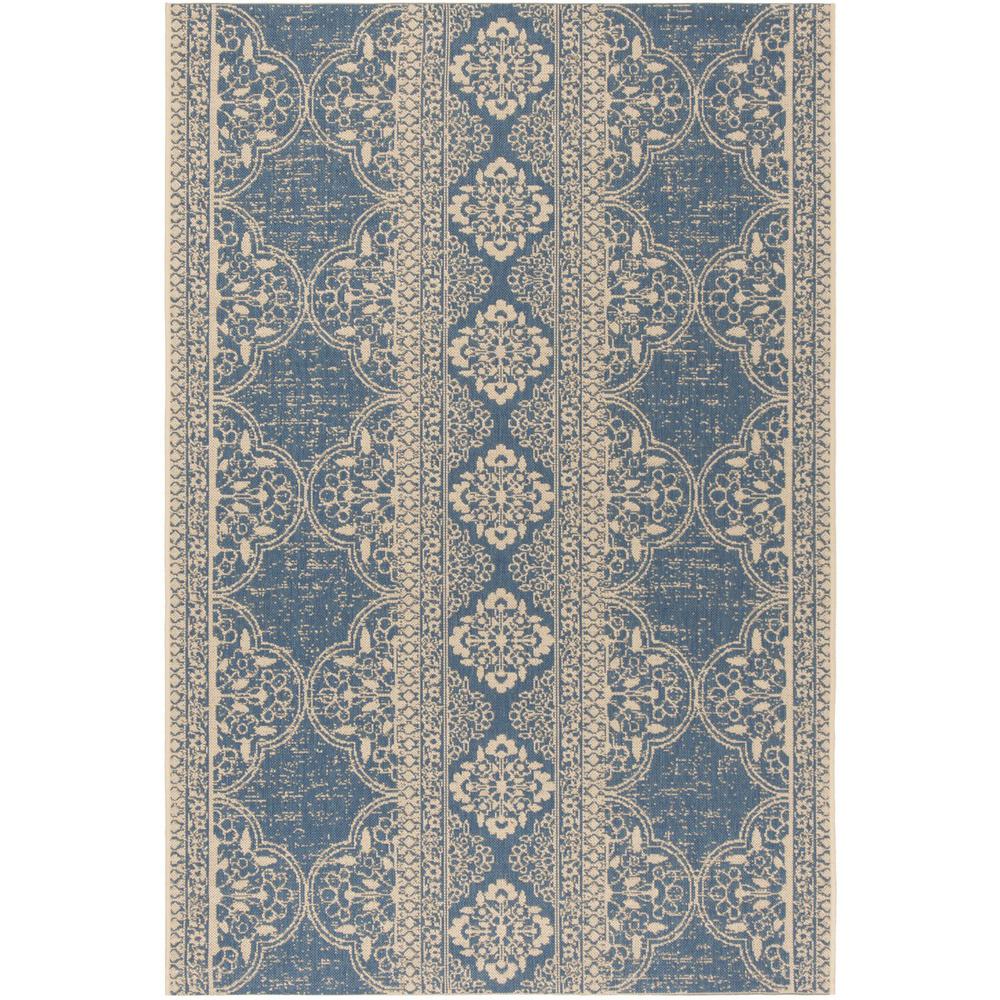 LINDEN 100, CREAM / BLUE, 5'-1" X 7'-6", Area Rug, LND174N-5