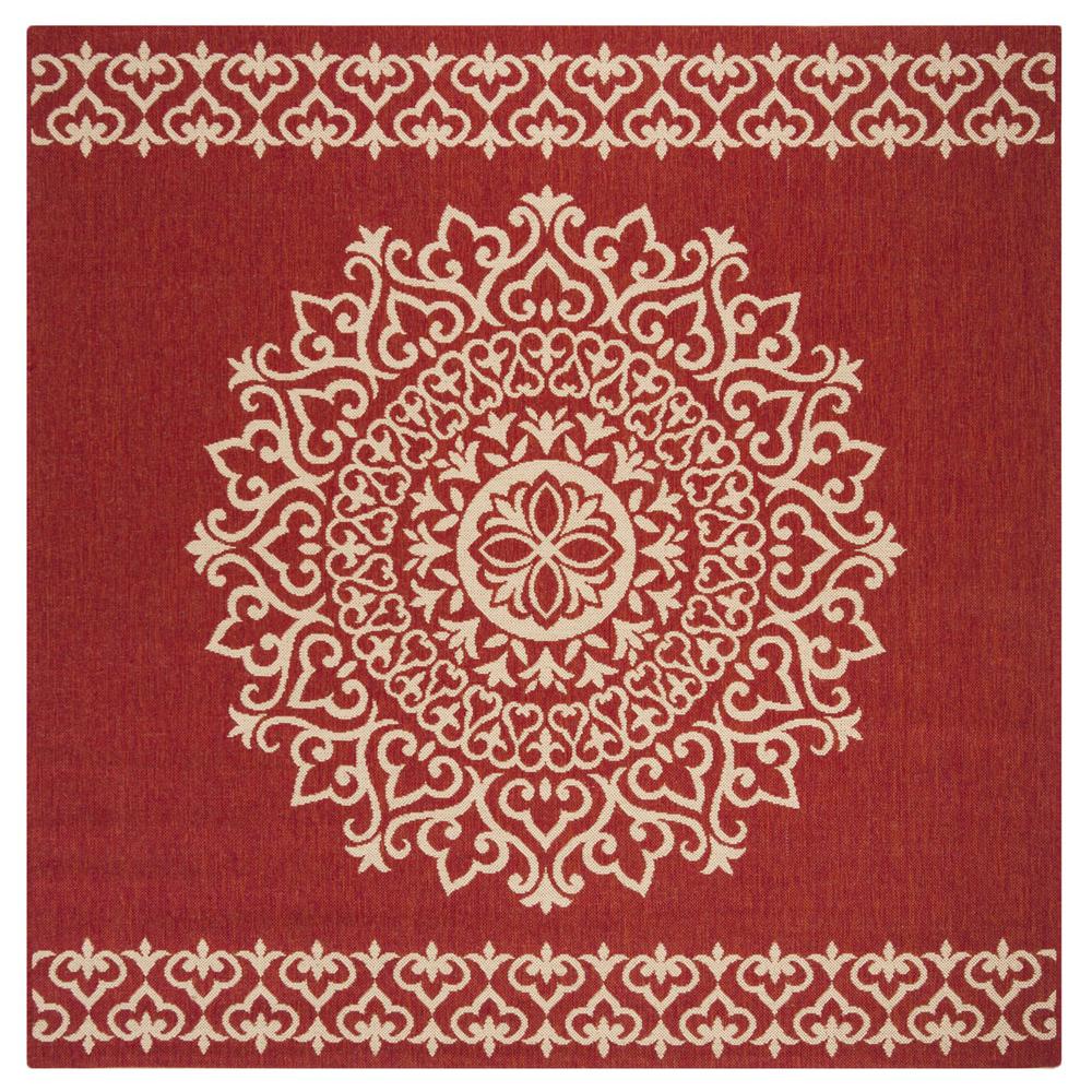 LINDEN 100, RED / CREME, 6'-7" X 6'-7" Square, Area Rug, LND183Q-6SQ