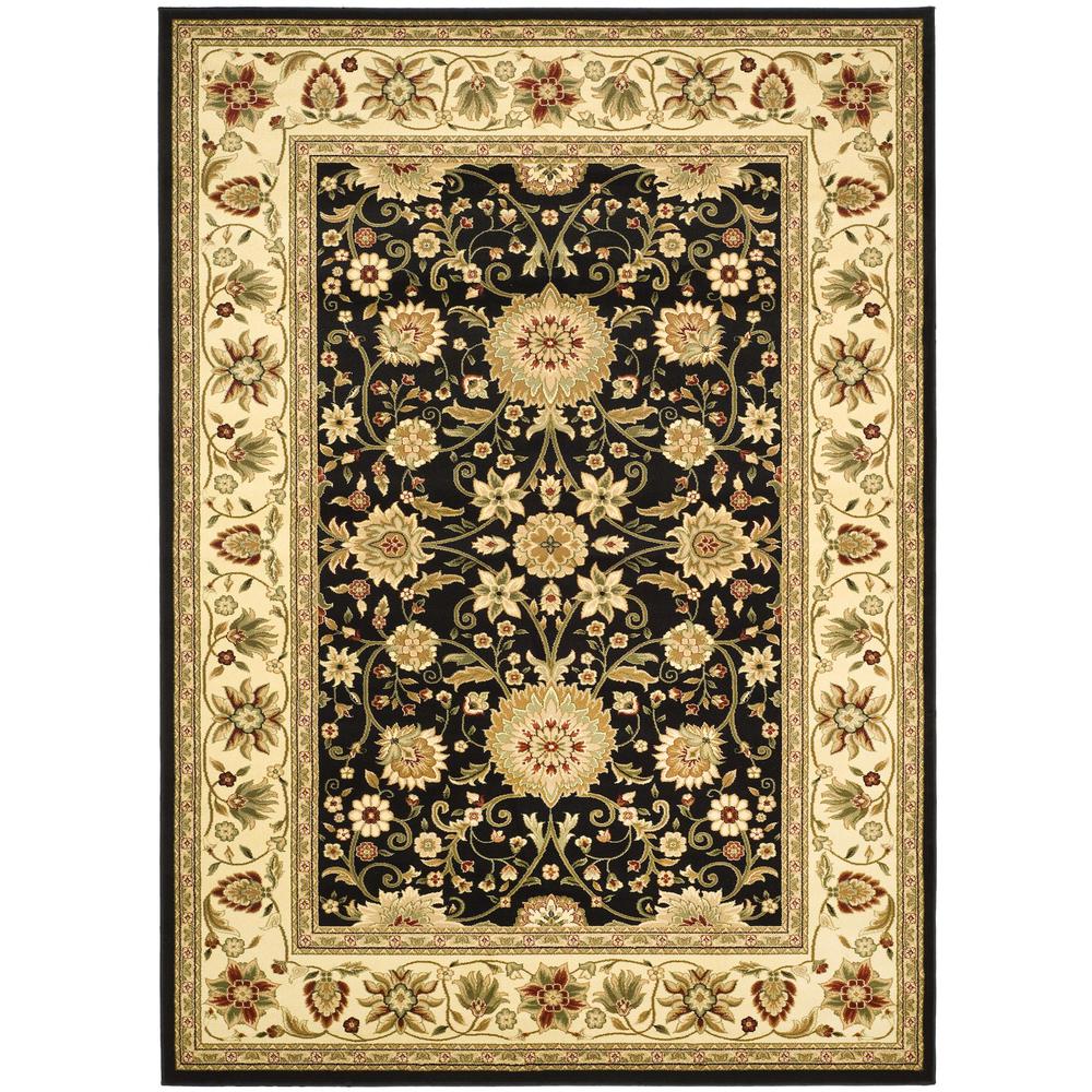 LYNDHURST, BLACK / IVORY, 8' X 11', Area Rug