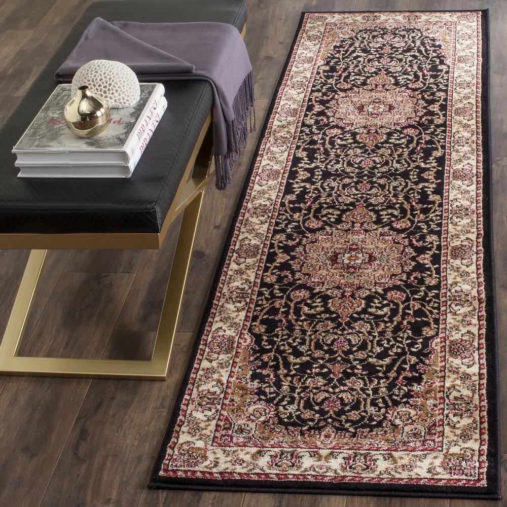 LYNDHURST, BLACK / IVORY, 2'-3" X 8', Area Rug, LNH329A-28