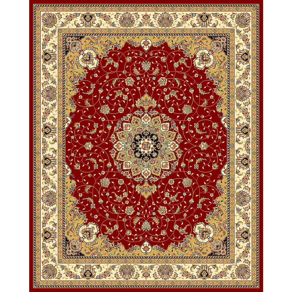 LYNDHURST, RED / IVORY, 8' X 11', Area Rug, LNH329C-8