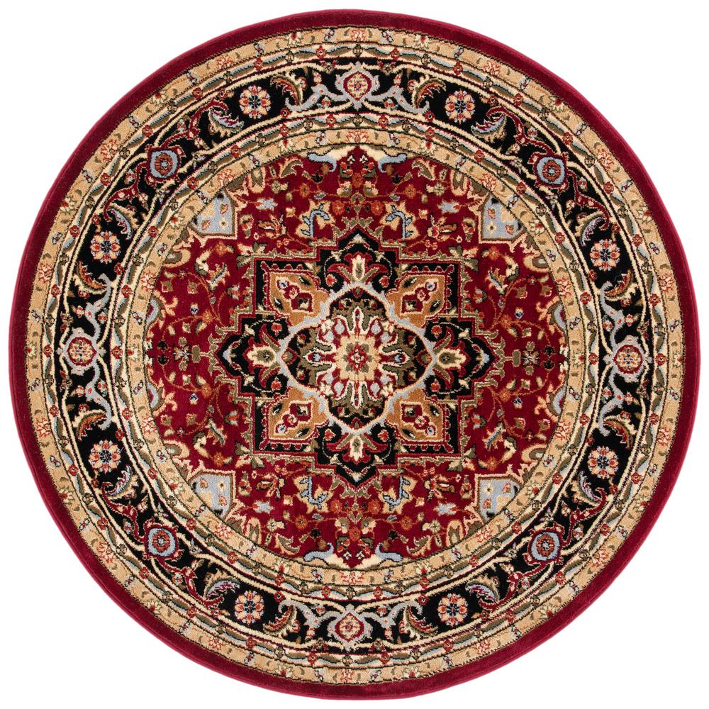 LYNDHURST, RED / BLACK, 5'-3" X 5'-3" Round, Area Rug, LNH330B-5R