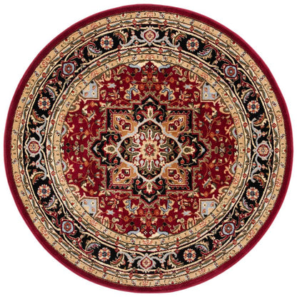 LYNDHURST, RED / BLACK, 5'-3" X 5'-3" Round, Area Rug, LNH330B-5R