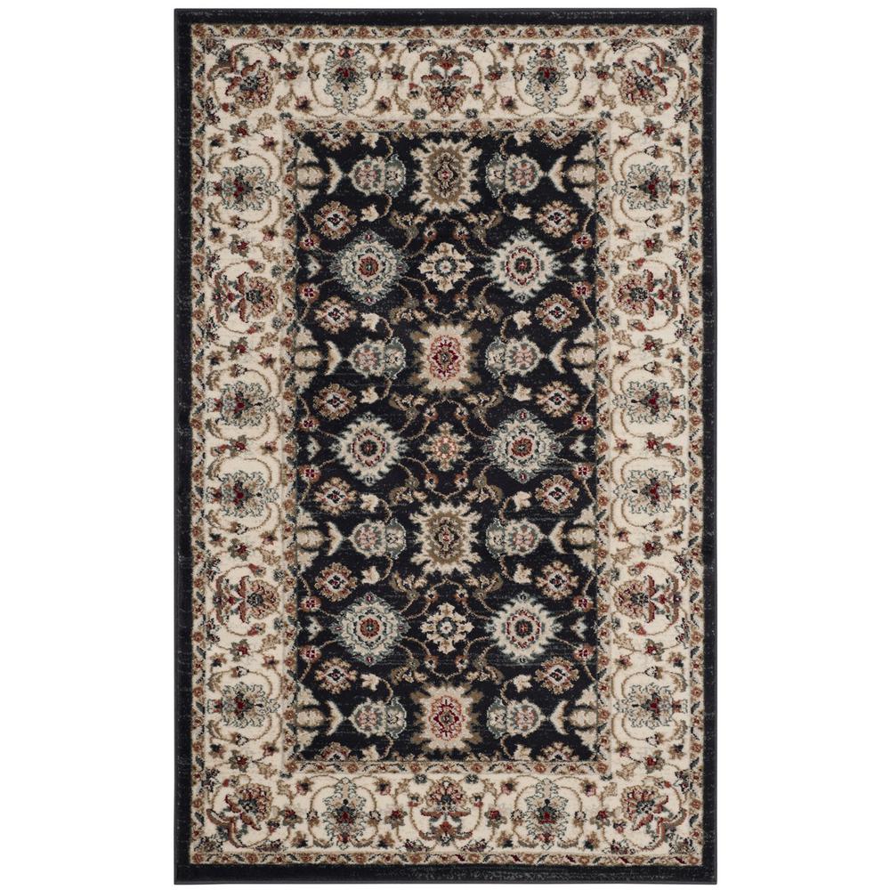 LYNDHURST, NAVY / CREME, 3'-3" X 5'-3", Area Rug