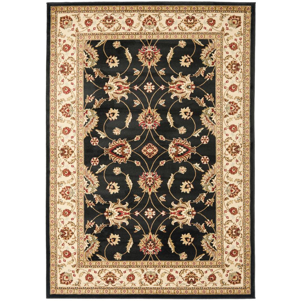 LYNDHURST, BLACK / IVORY, 5'-3" X 7'-6", Area Rug, LNH553-9012-5