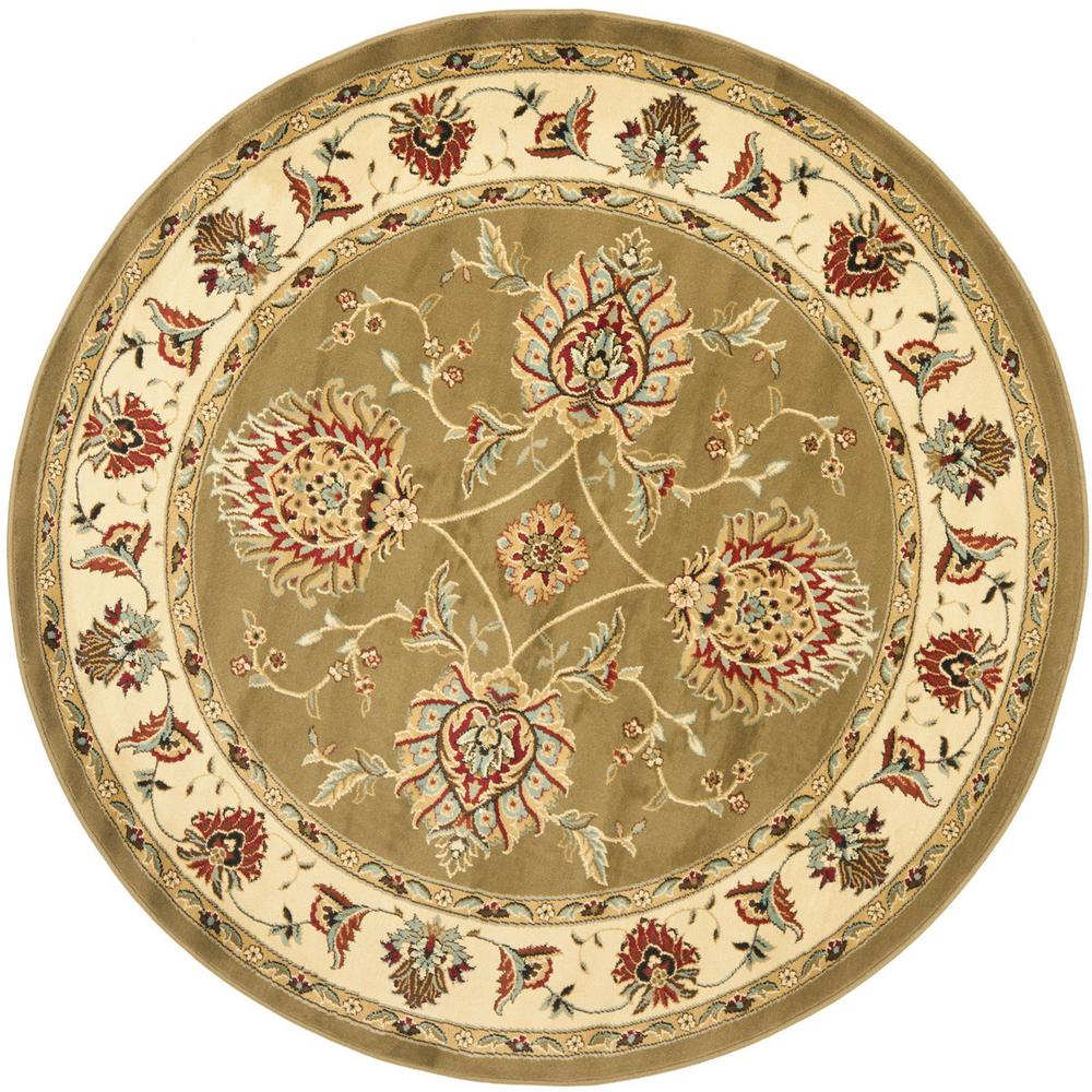 LYNDHURST, GREEN / IVORY, 5'-3" X 5'-3" Round, Area Rug, LNH555-5212-5R