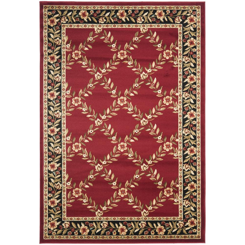 LYNDHURST, RED / BLACK, 5'-3" X 7'-6", Area Rug, LNH557-4090-5