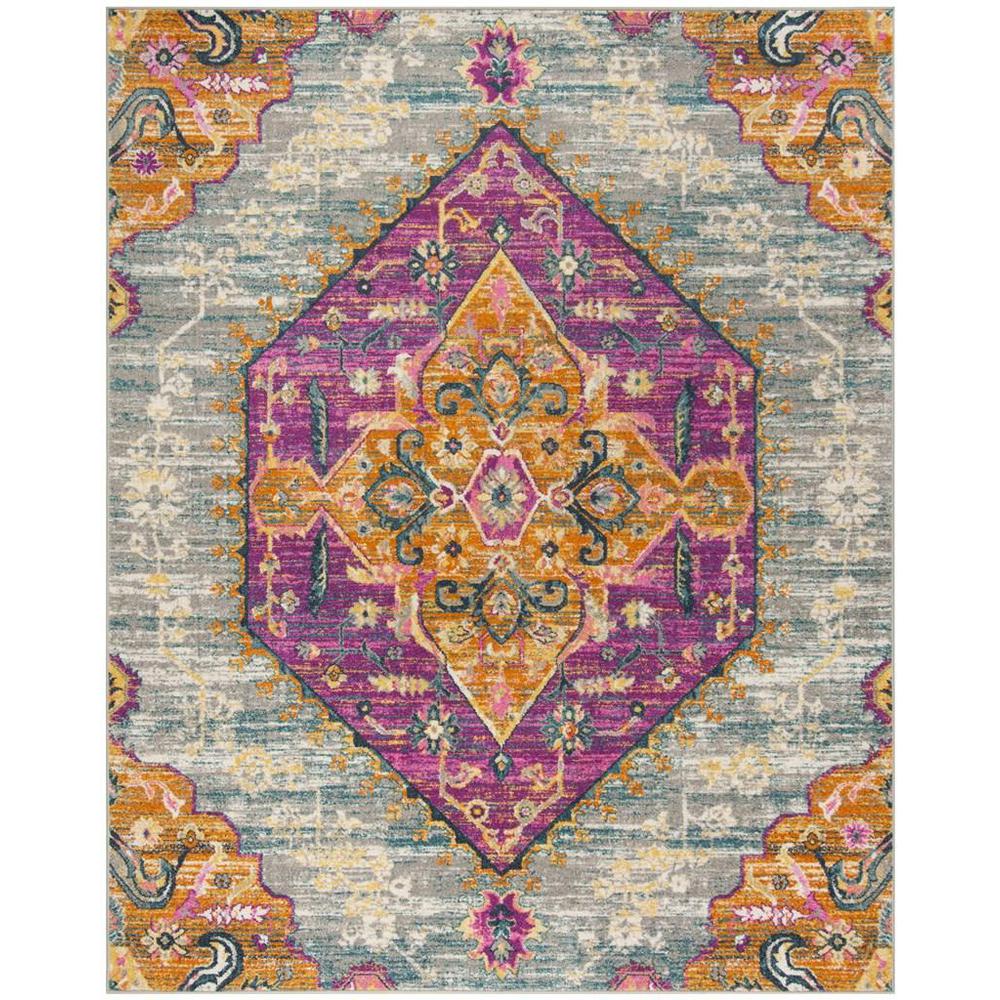 MADISON, LIGHT GREY / FUCHSIA, 8' X 10', Area Rug, MAD119G-8