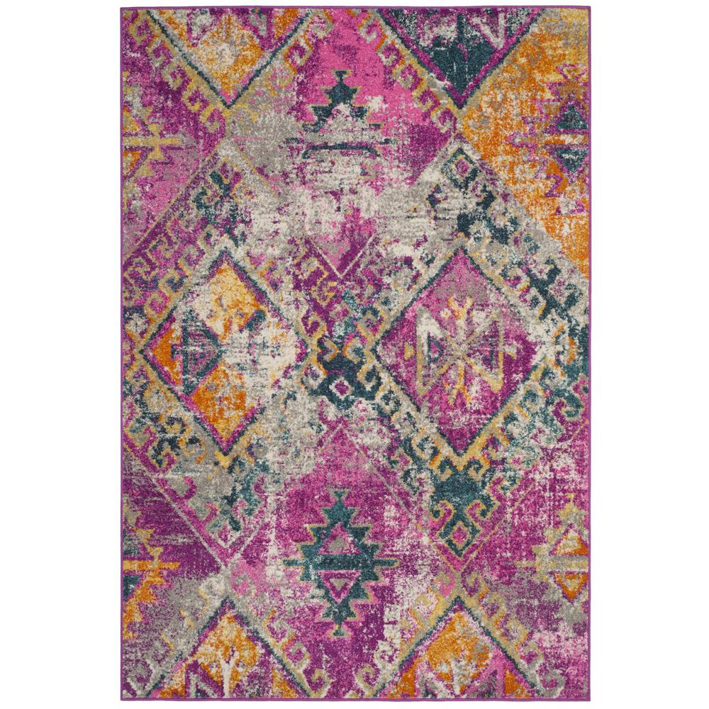 MADISON, FUCHSIA / BLUE, 4' X 6', Area Rug, MAD125F-4