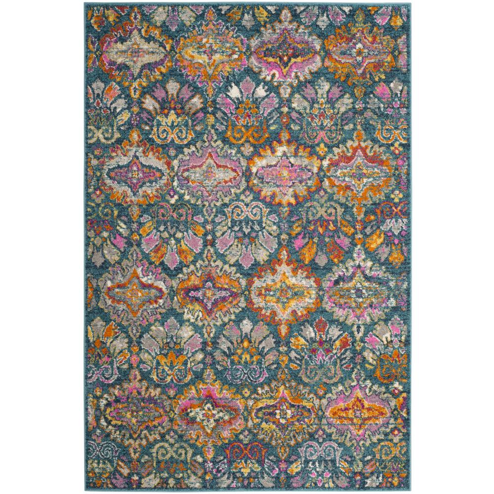 MADISON, BLUE / ORANGE, 5'-1" X 7'-6", Area Rug, MAD144A-5