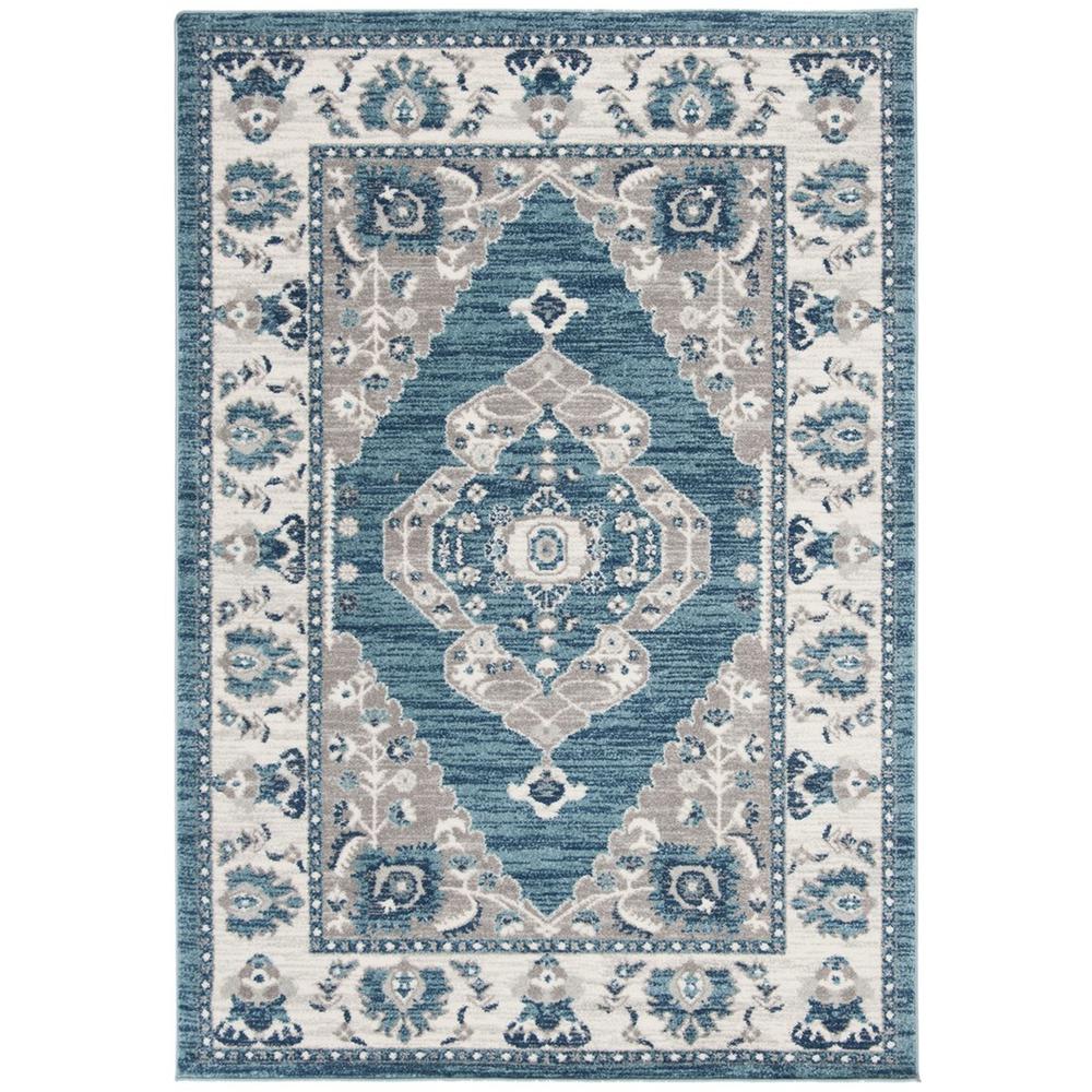 MADISON 500, TURQUOISE / GREY, 2' X 8', Area Rug