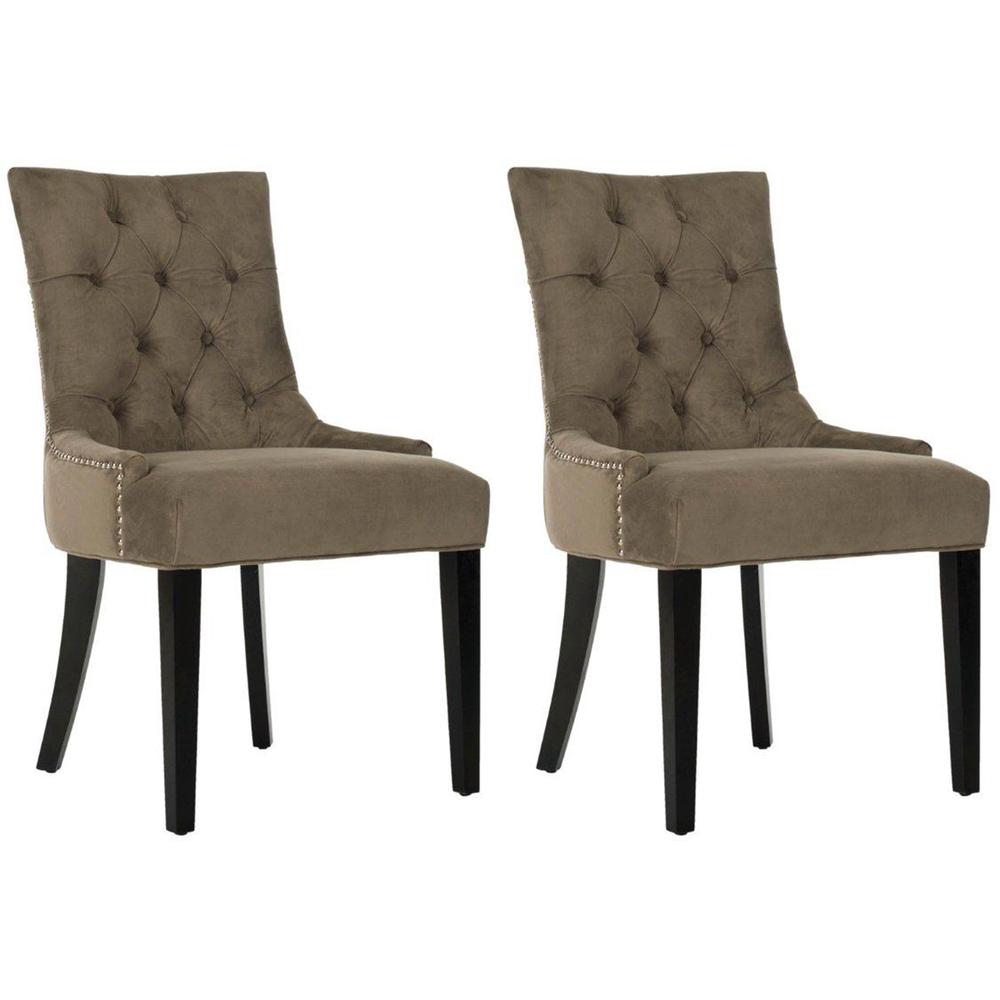 ABBY 19''H TUFTED SIDE CHAIRS (SET OF 2) - SILVER NAIL HEADS, MCR4701F-SET2