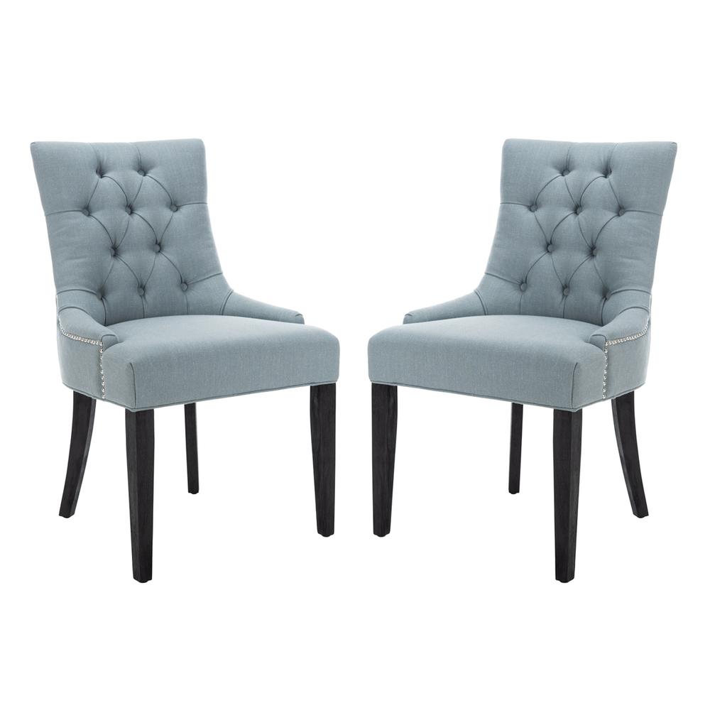 ABBY 19''H SIDE CHAIRS (SET OF 2) - SILVER NAIL HEADS