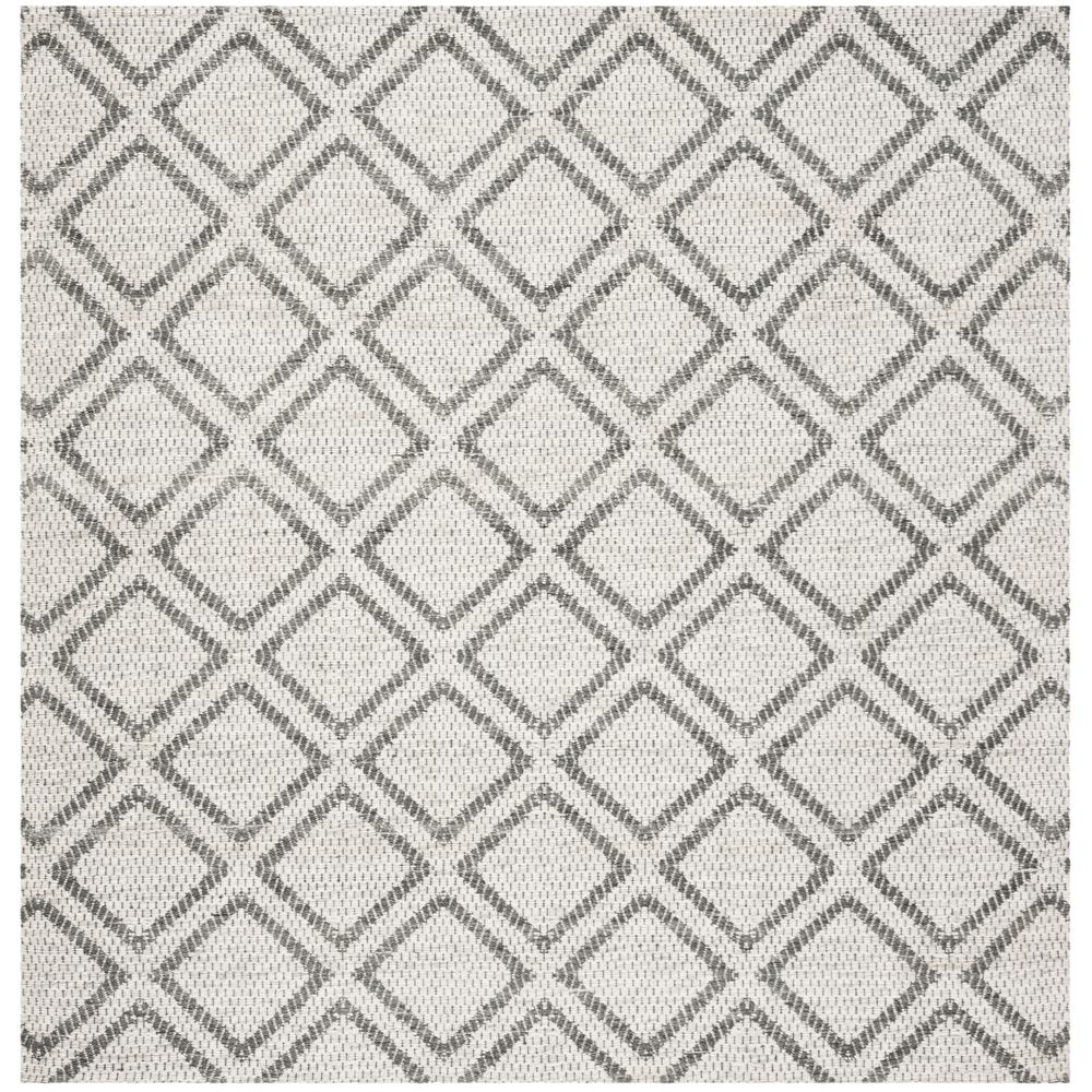 MICRO-LOOP, SILVER / DARK GREY, 5' X 5' Square, Area Rug