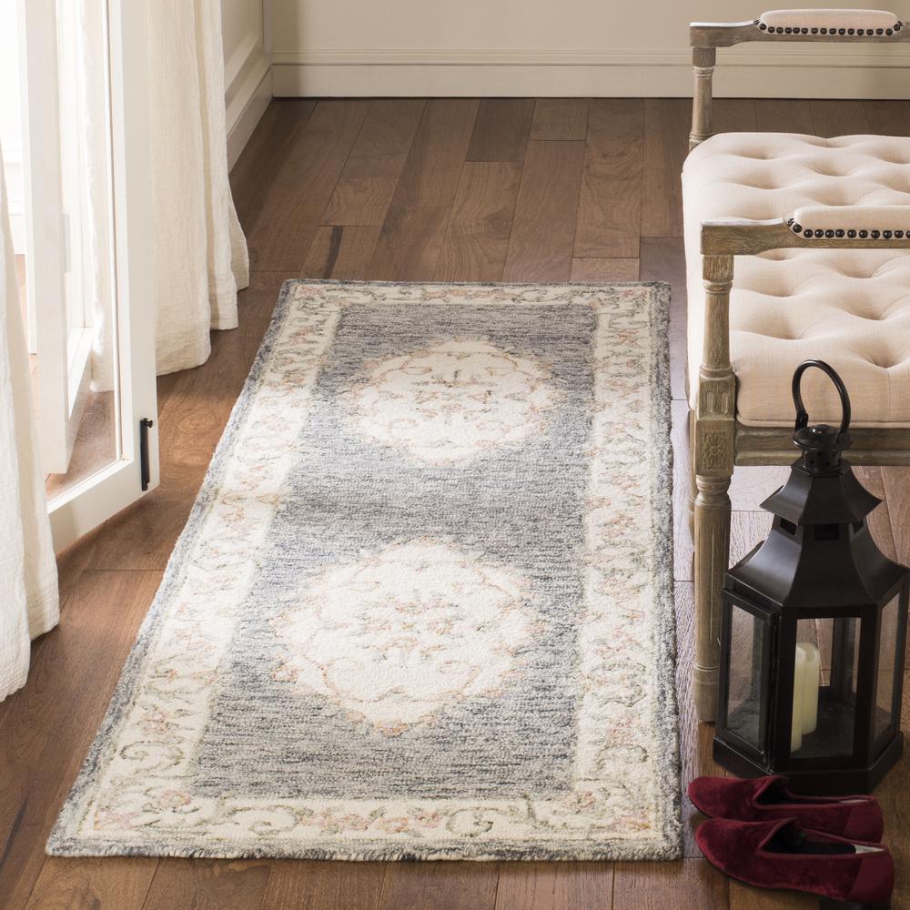 MICRO-LOOP, GREY / IVORY, 2'-3" X 7', Area Rug