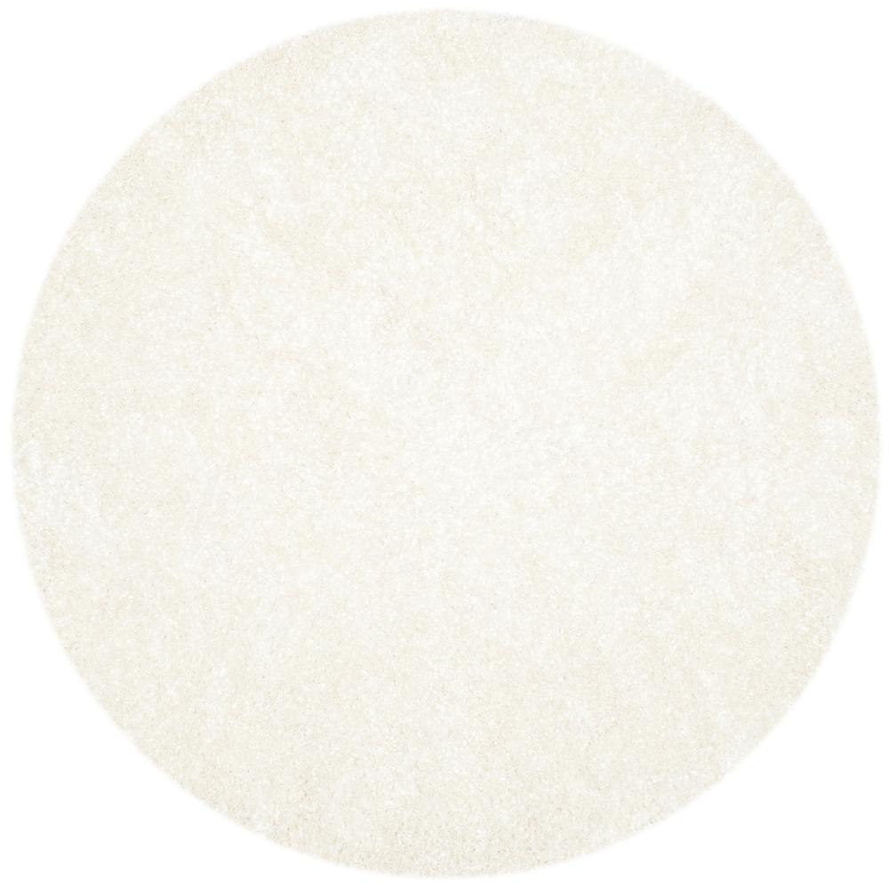 SG-MLS-Malibu Shag, WHITE, 5' X 5' Round, Area Rug