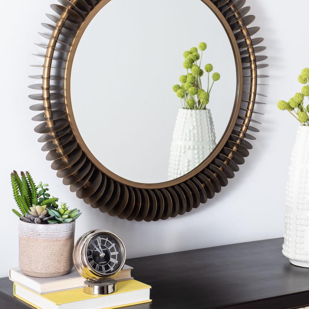 Storm Mirror, Brass Antique