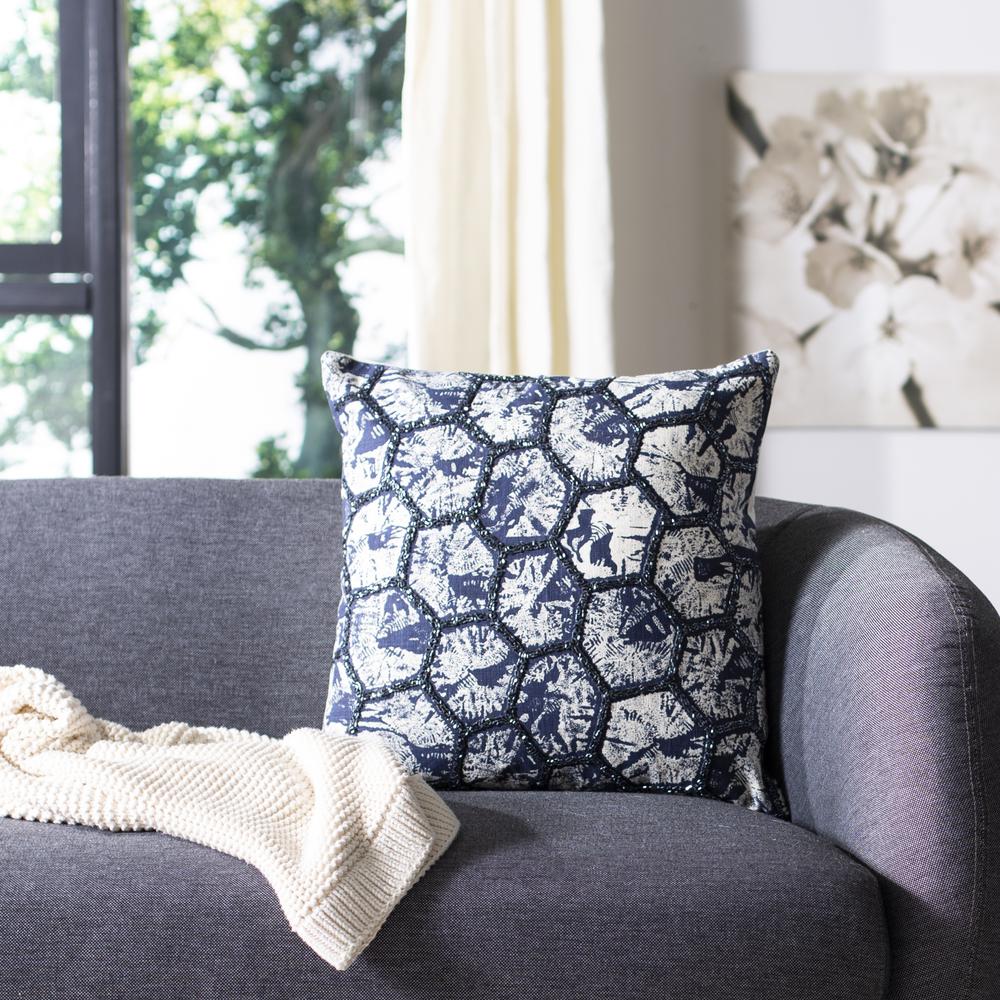 Delra Pillow, Navy/White
