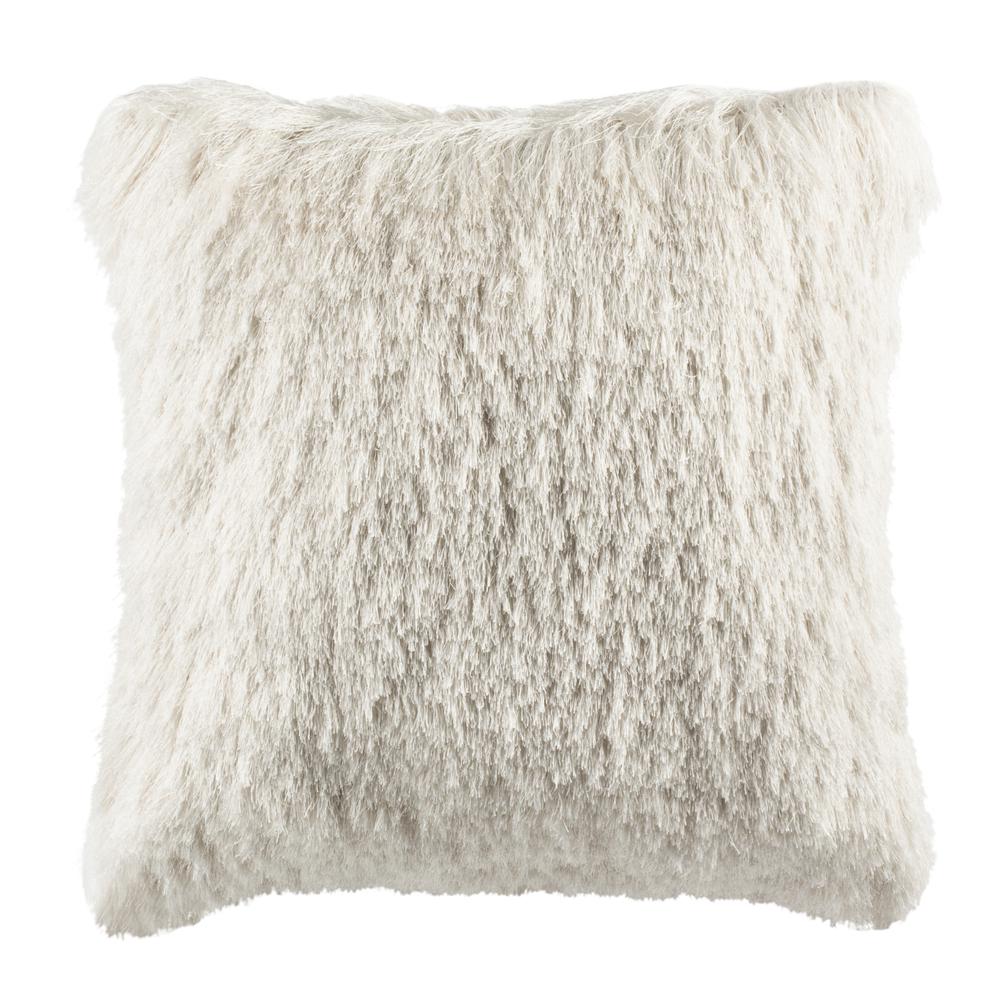 Chic Shag Pillow, Ivory