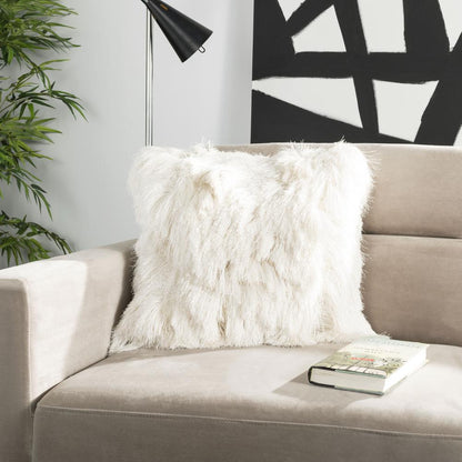 Chic Shag Pillow, Ivory
