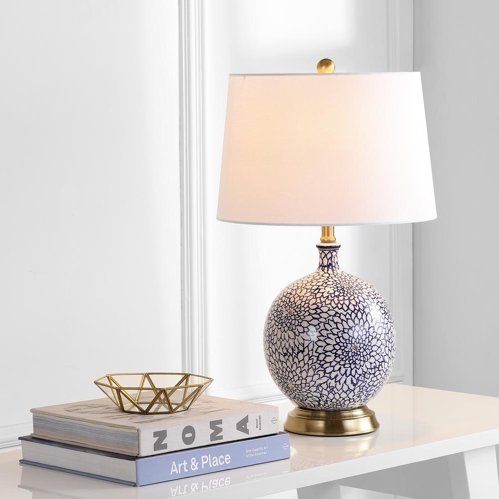Orianna Table Lamp, Blue/White