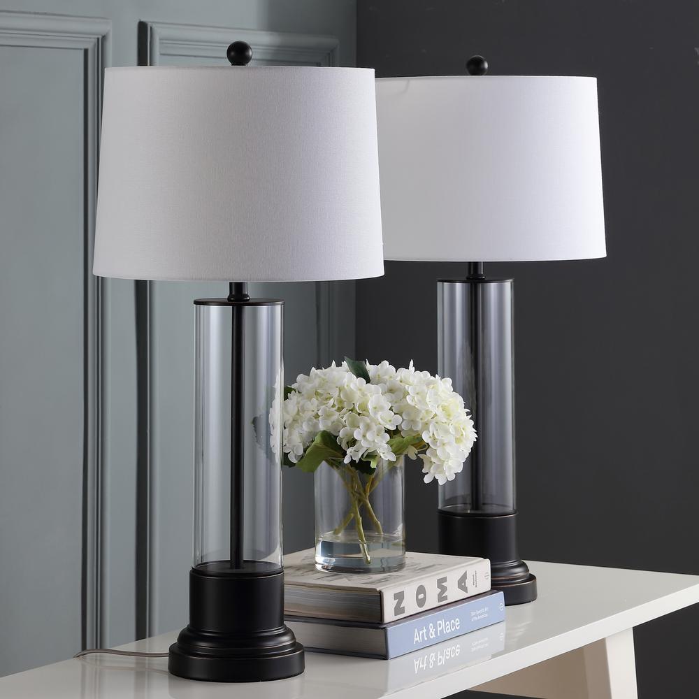 Jayse Table Lamp, Black/Clear