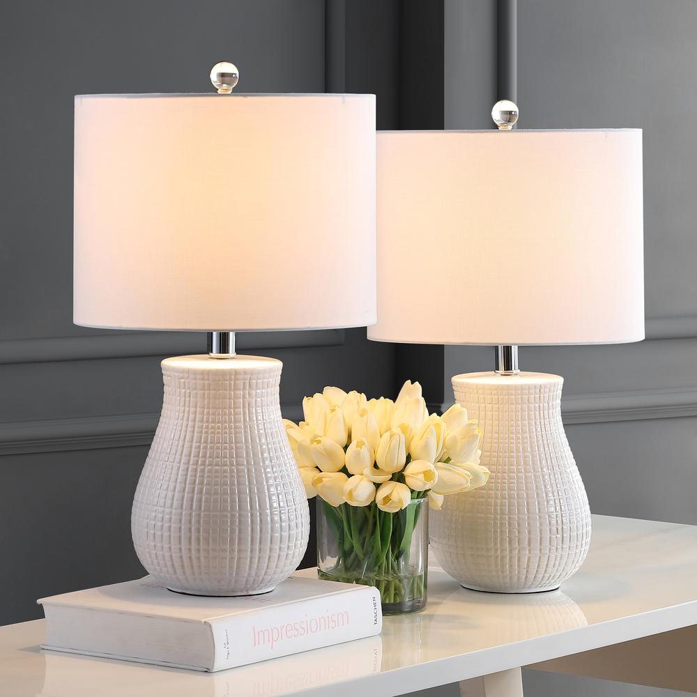 Dayton Table Lamp, White, set of 2