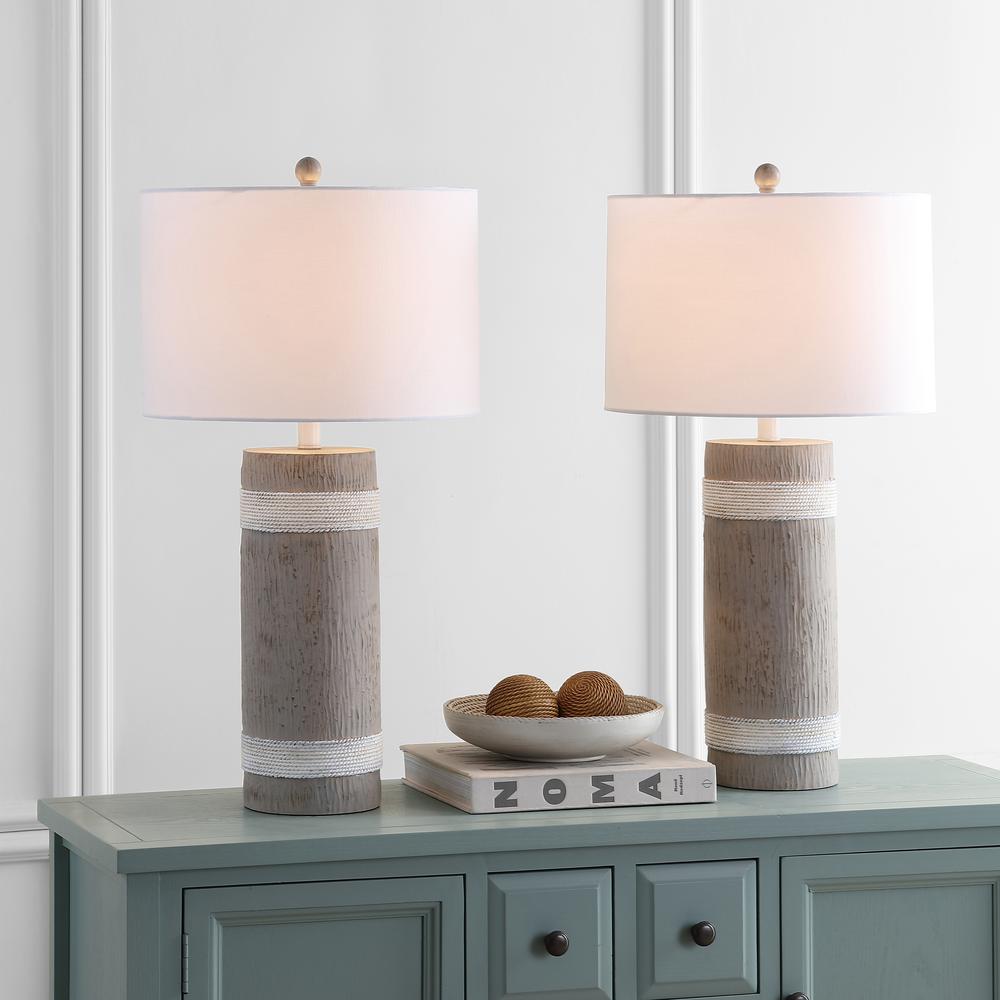Brixton Table Lamp, Brown/White