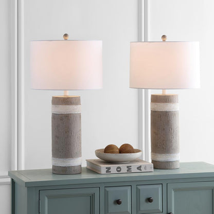 Brixton Table Lamp, Brown/White