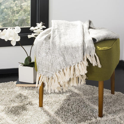 Jacqui Metallic Throw, Grey/Silver