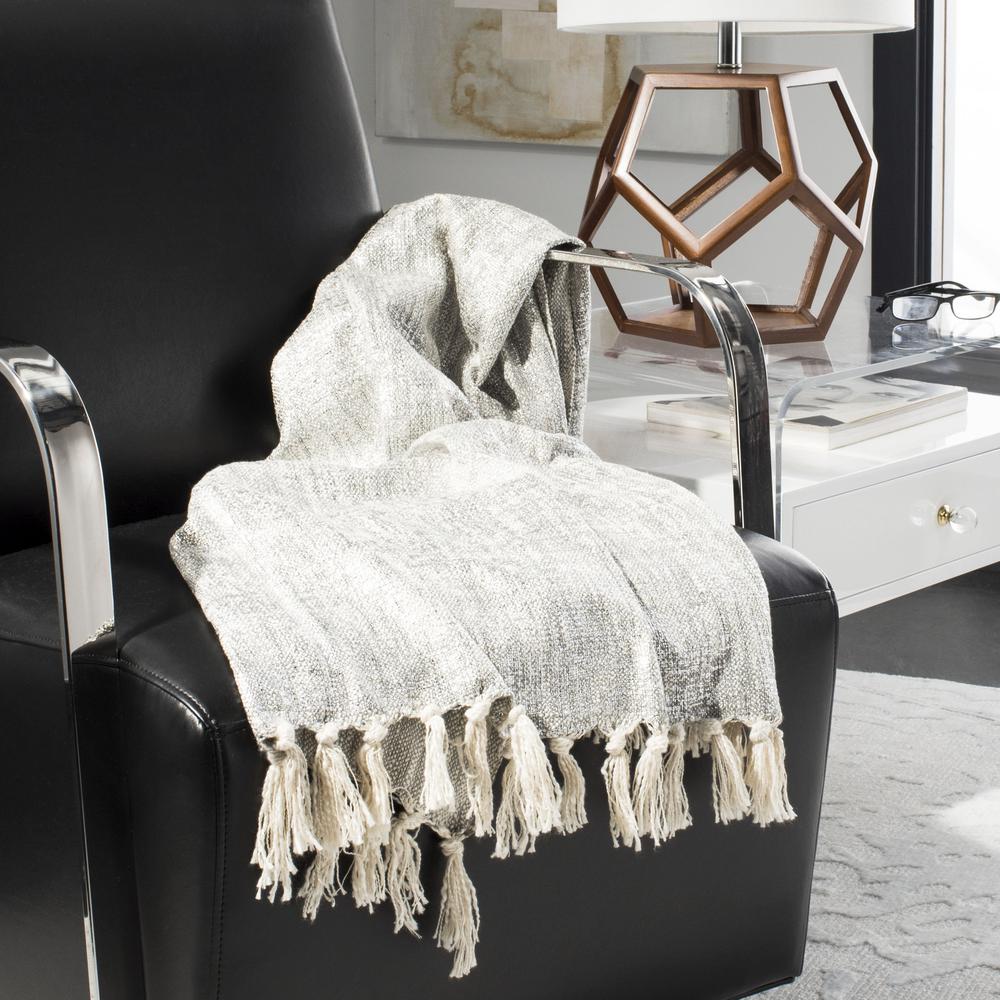 Jacqui Metallic Throw, Grey/Silver