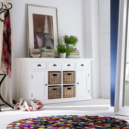 Halifax Classic White Buffet with 4 Baskets