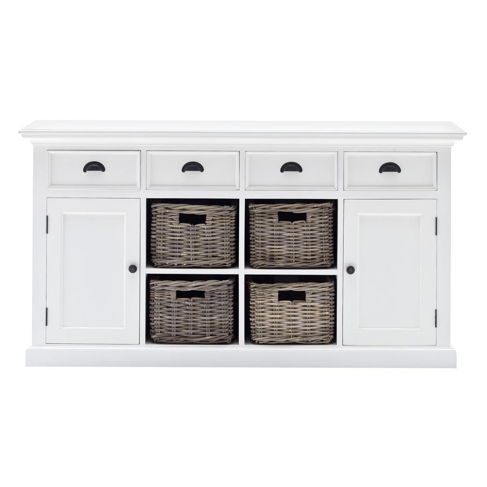 Halifax Classic White Buffet with 4 Baskets