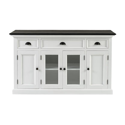 Two-Tone Classic Buffet with Glass Doors and Drawers, Belen Kox
