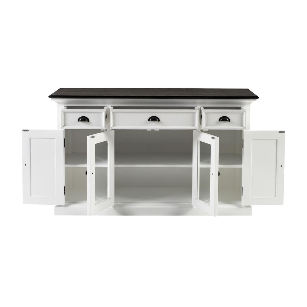Two-Tone Classic Buffet with Glass Doors and Drawers, Belen Kox