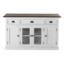 Shaker Style White Distress & Buffet with Glass Doors & Drawers, Belen Kox