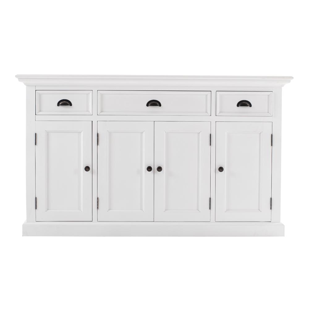 Classic White Buffet with 4 Doors 3 Drawers, Belen Kox