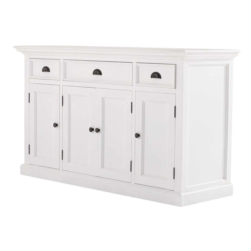 Classic White Buffet with 4 Doors 3 Drawers, Belen Kox