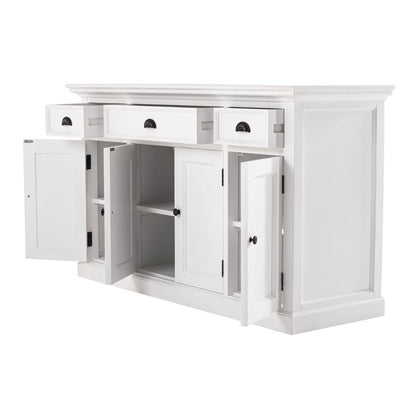Classic White Buffet with 4 Doors 3 Drawers, Belen Kox