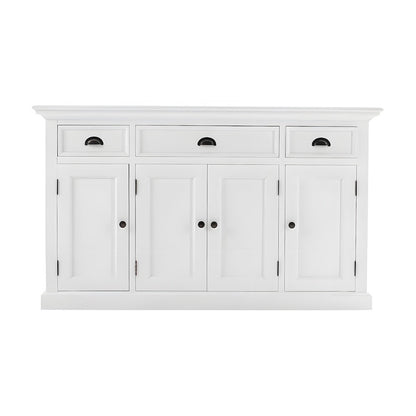 Mahogany Kitchen Buffet with Doors, Drawers, and Antique Brass Hardware