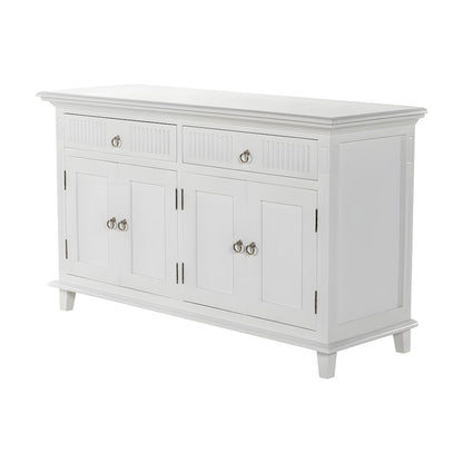 Mahogany and MDF Kitchen Buffet with Four Doors and Brass Hardware with Storage