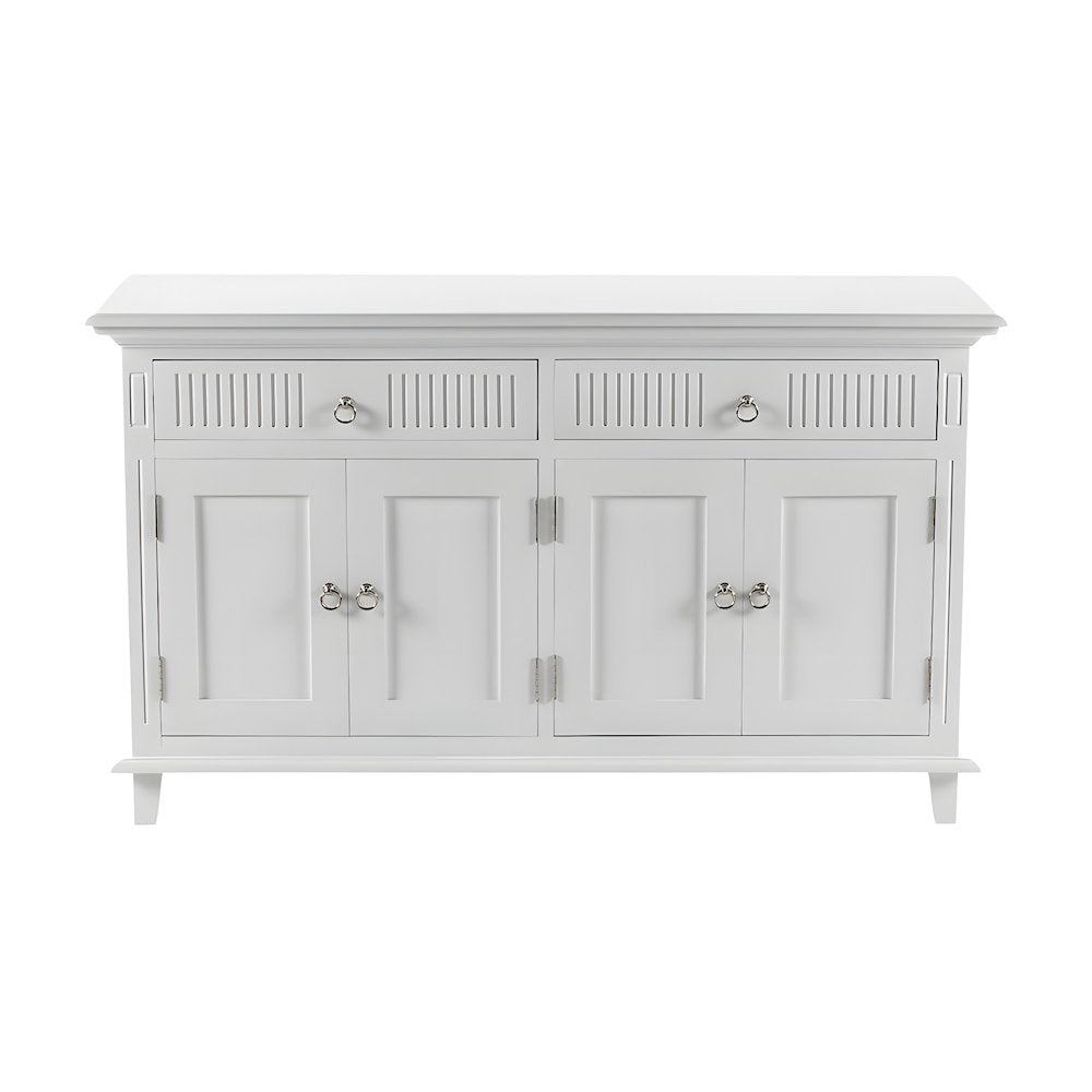 Mahogany and MDF Kitchen Buffet with Four Doors and Brass Hardware with Storage