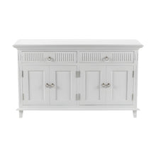 Mahogany and MDF Kitchen Buffet with Four Doors and Brass Hardware with Storage