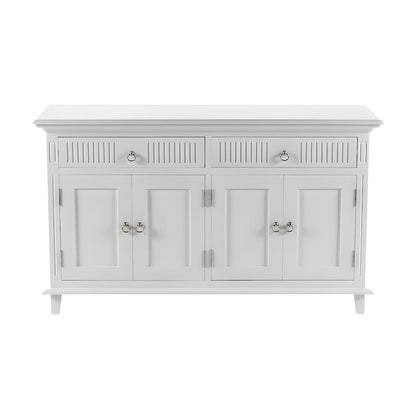 Mahogany and MDF Kitchen Buffet with Four Doors and Brass Hardware with Storage