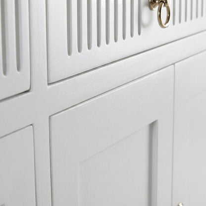 Mahogany and MDF Kitchen Buffet with Four Doors and Brass Hardware with Storage