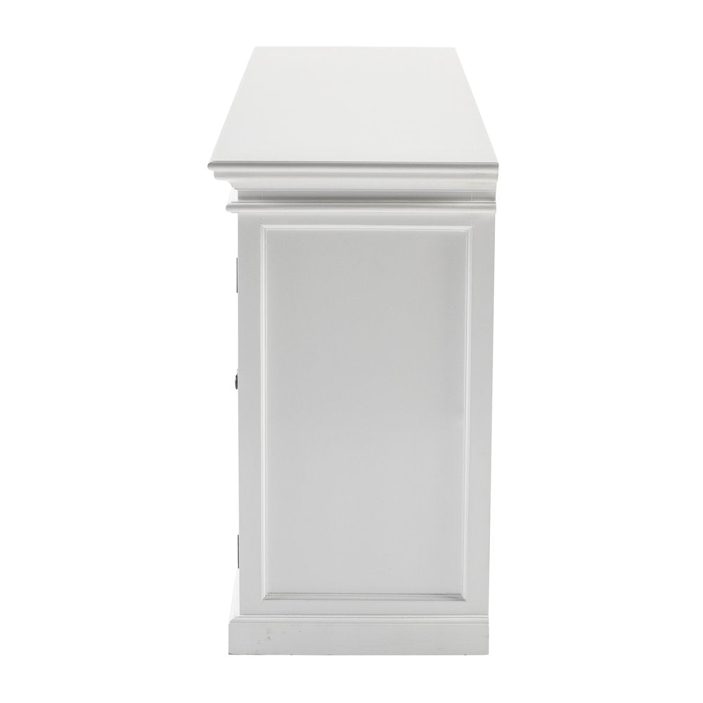 Halifax Hutch Unit with 6 Glass Doors, Classic White