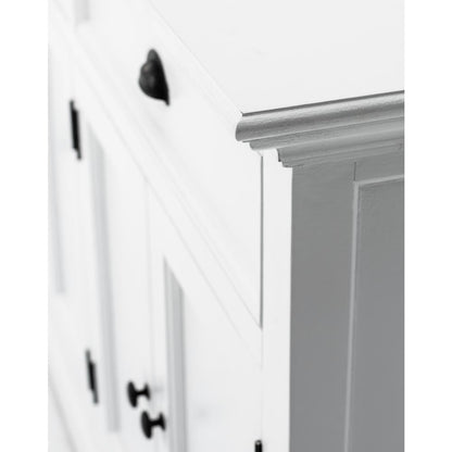 Halifax Classic White Buffet Hutch Unit with 6 Shelves