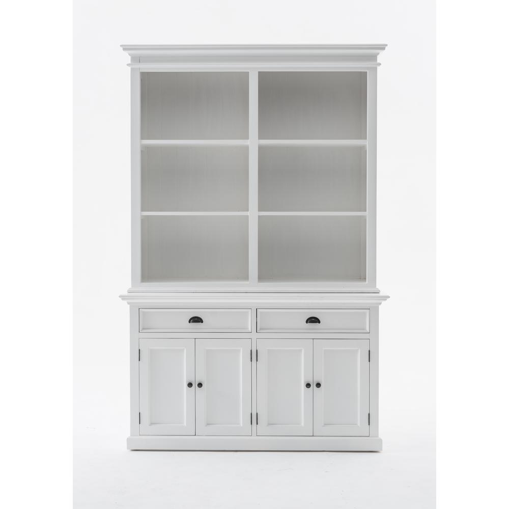 Halifax Classic White Buffet Hutch Unit with 6 Shelves