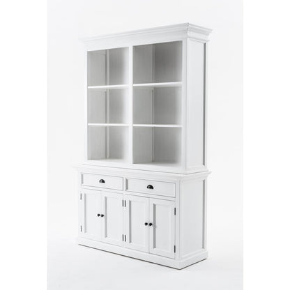 Halifax Classic White Buffet Hutch Unit with 6 Shelves