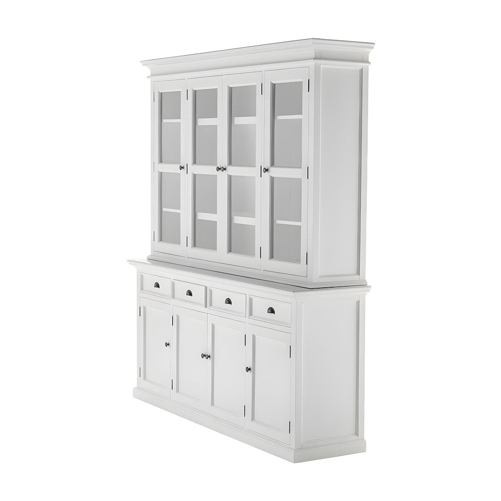 Mahogany Dining Hutch with Bevelled Glass Doors, 4 Drawers and Buffet Cabinet